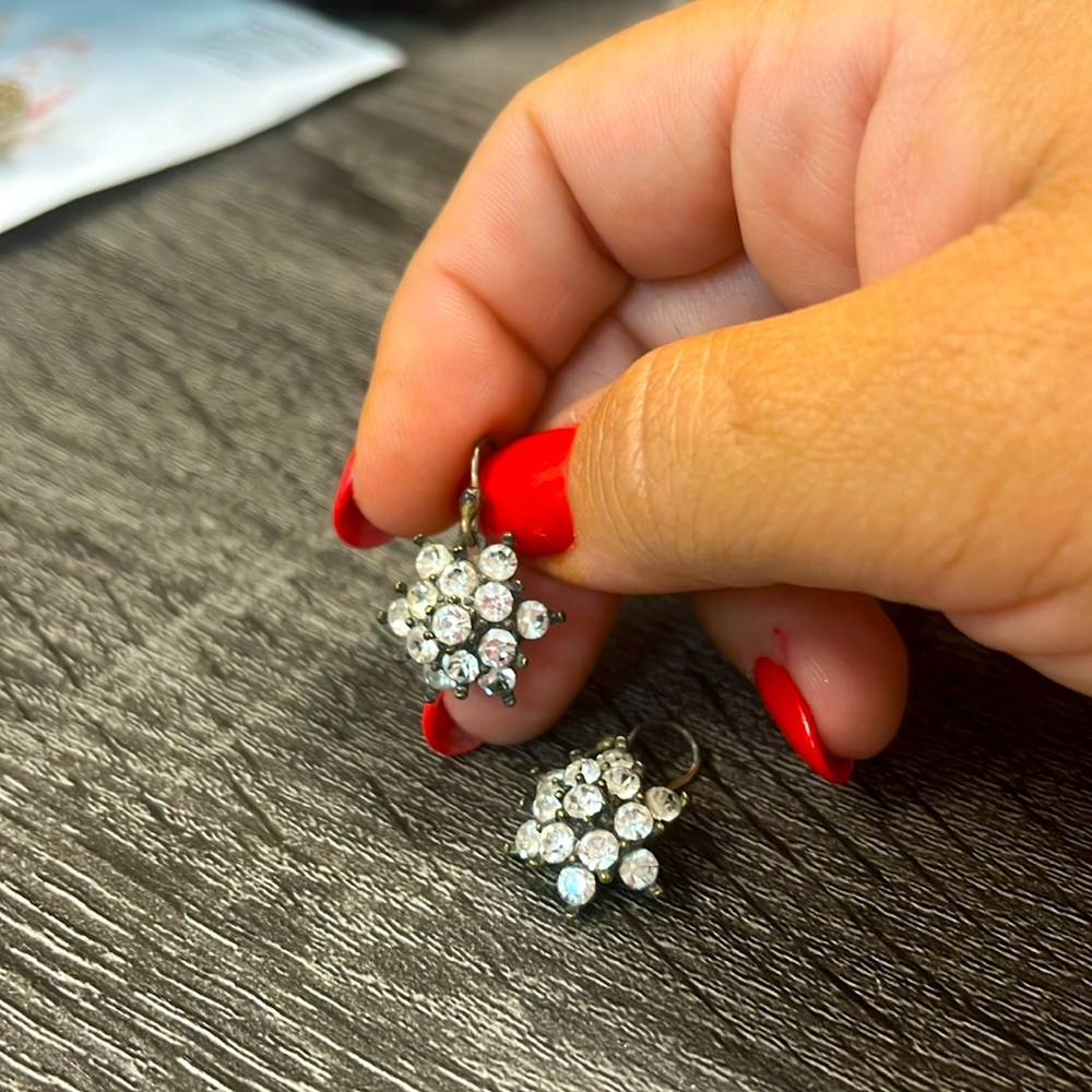Jcrew Diamond hanging earrings